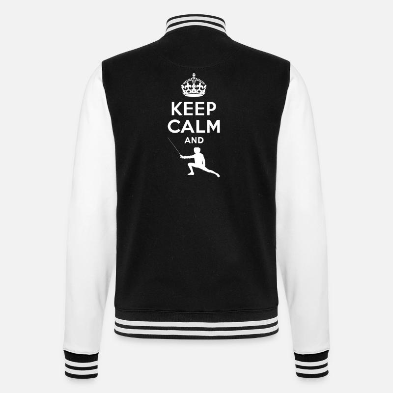 Keep Calm - Fechten 2 - College Sweat Jacket - black/white