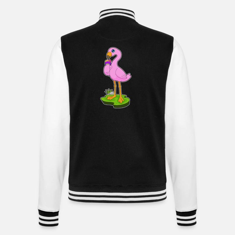 Flamingo Waffeleis - College-Sweatjacke - Schwarz/Weiß