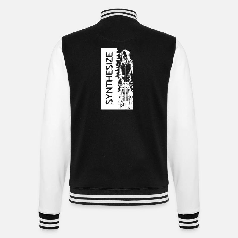 Synth White - College-Sweatjacke - Schwarz/Weiß