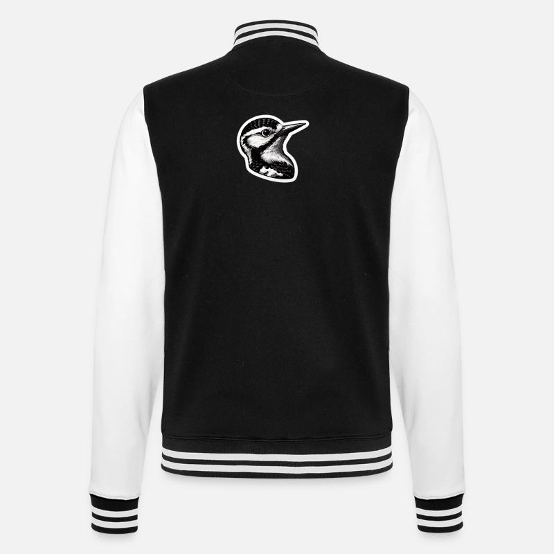 Specht - College-Sweatjacke - Schwarz/Weiß
