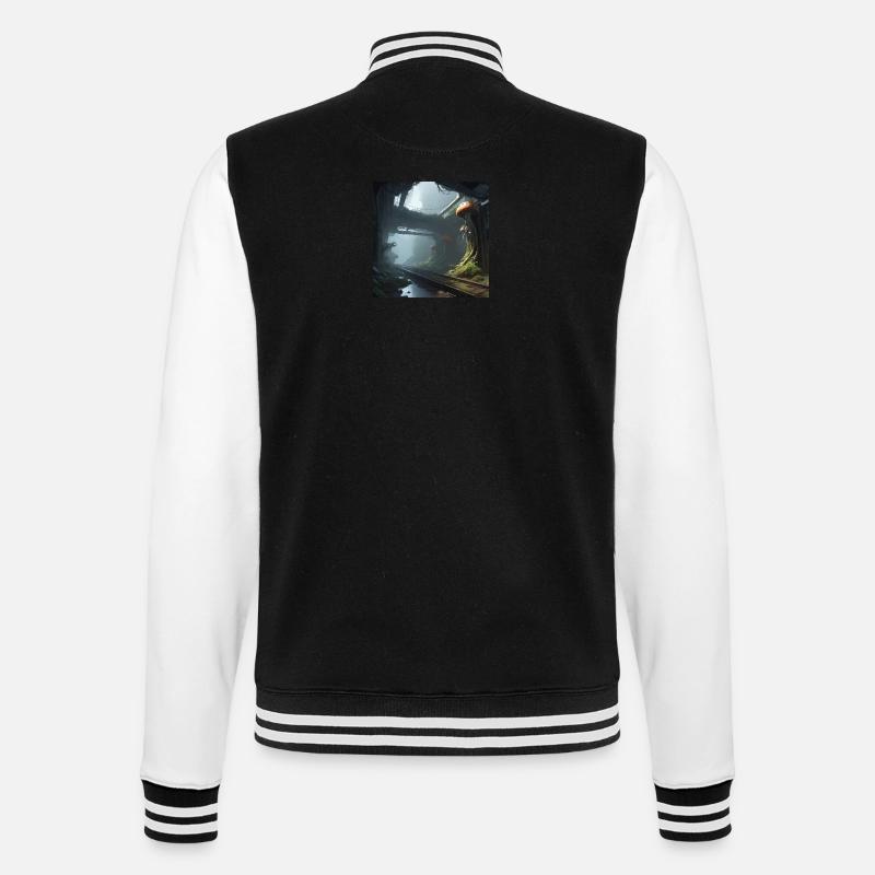 Post Civilization - College-Sweatjacke - Schwarz/Weiß