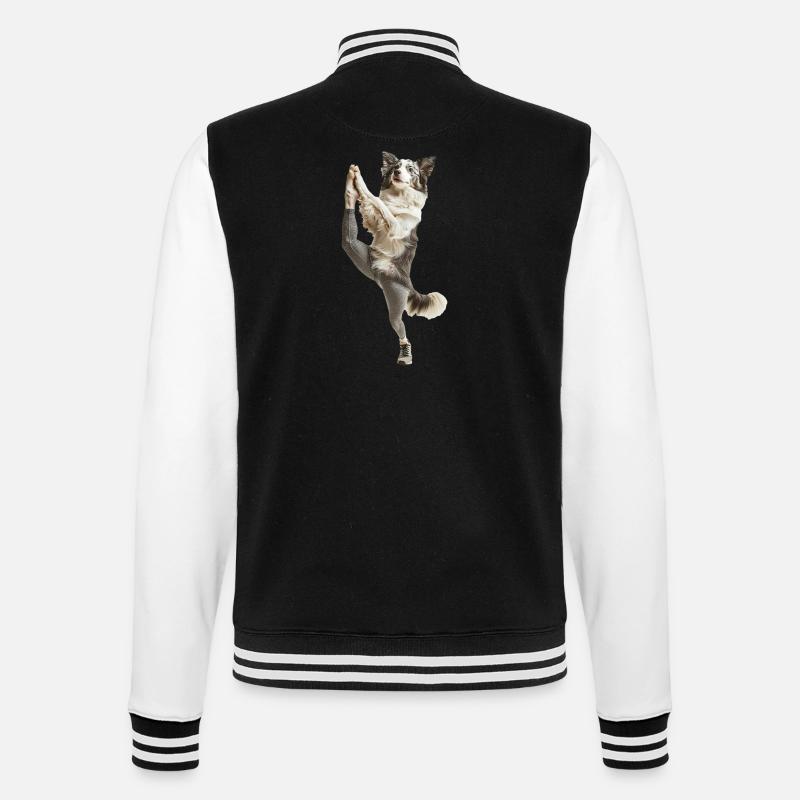 Australischer Schäferhund - College-Sweatjacke - Schwarz/Weiß