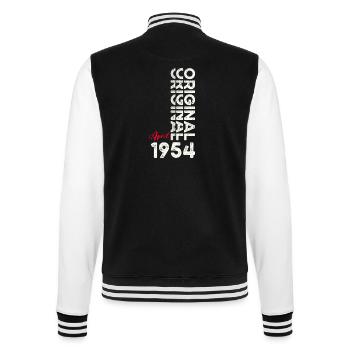 70. Geburtstag Geschenk Mann April Jahrgang 1954 - College-Sweatjacke - Schwarz/Weiß - Hinten - Marisol (170cm)
