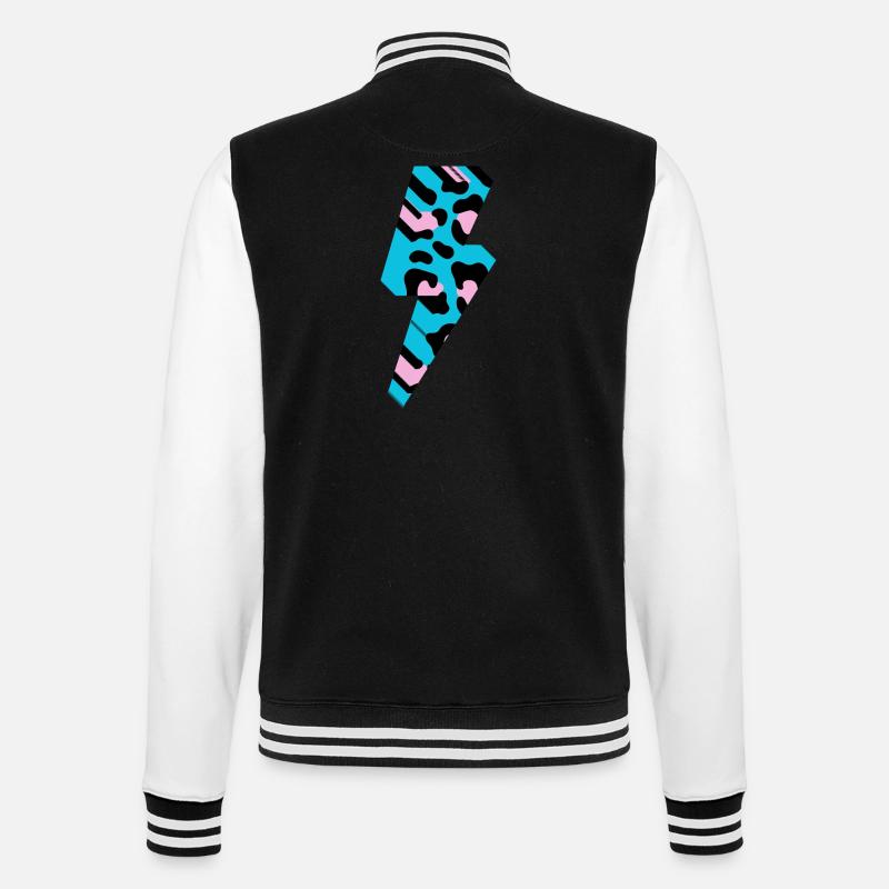 Leopard Lightning 3D - College Sweat Jacket - black/white
