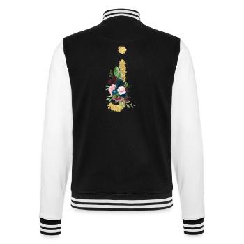 Letter j gold floral - College Sweat Jacket - black/white - Back - Marisol (170cm)
