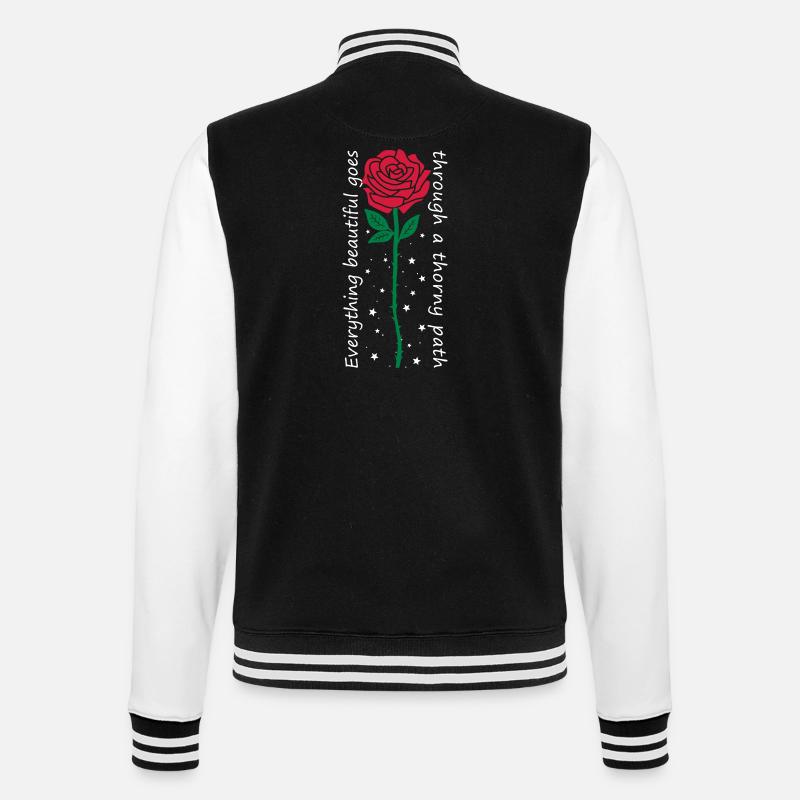 Everything beautiful goes through a thorny path - College Sweat Jacket - black/white