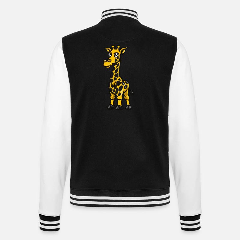 Giraffe Comic - College-Sweatjacke - Schwarz/Weiß