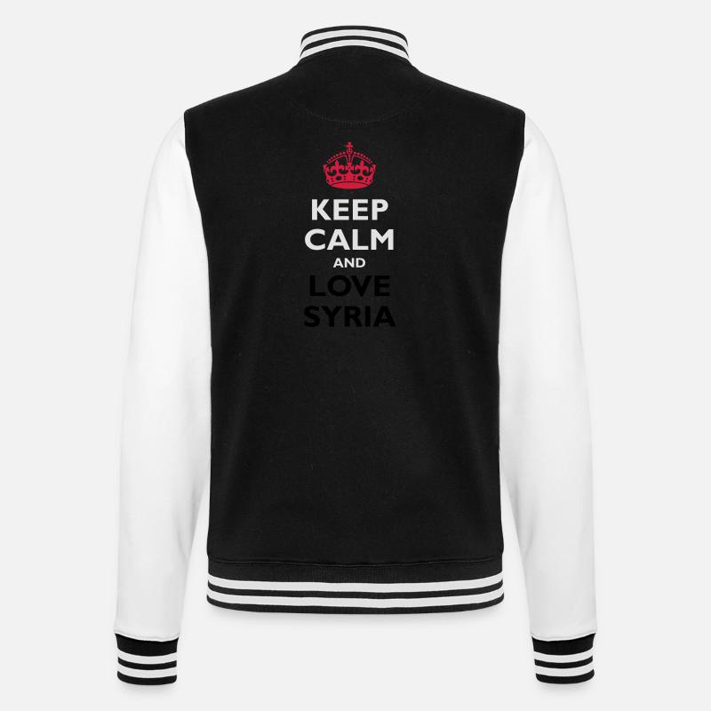 Keep Calm & Love Syria - College-Sweatjacke - Schwarz/Weiß
