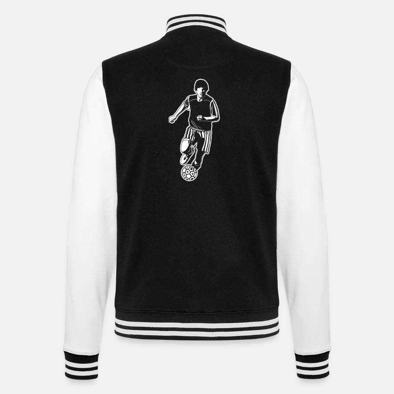 Soccer Player Drawing - College Sweat Jacket - black/white