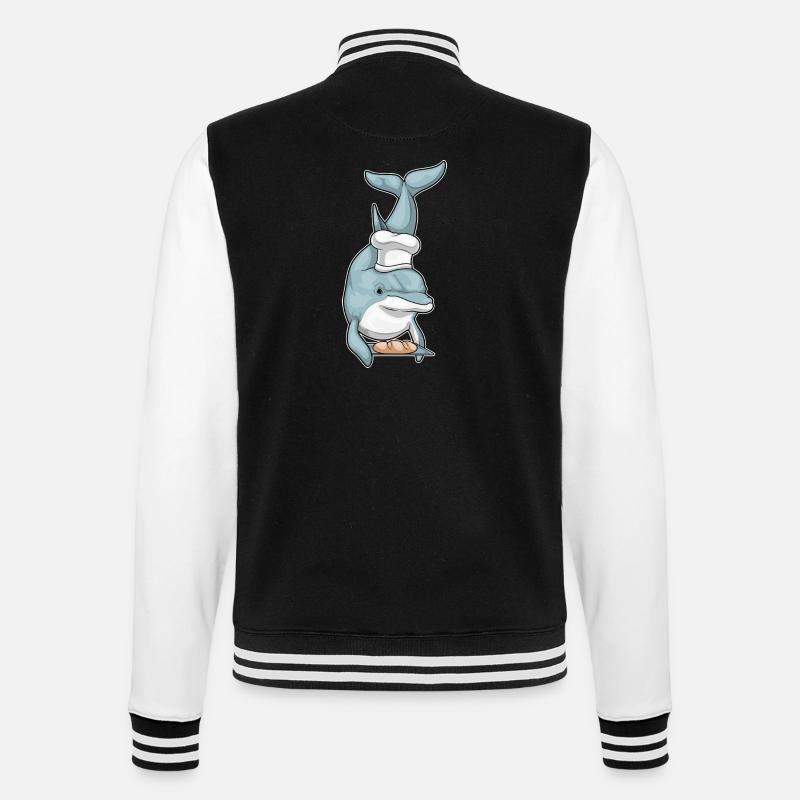 Delfin Bäcker Brot - College-Sweatjacke - Schwarz/Weiß