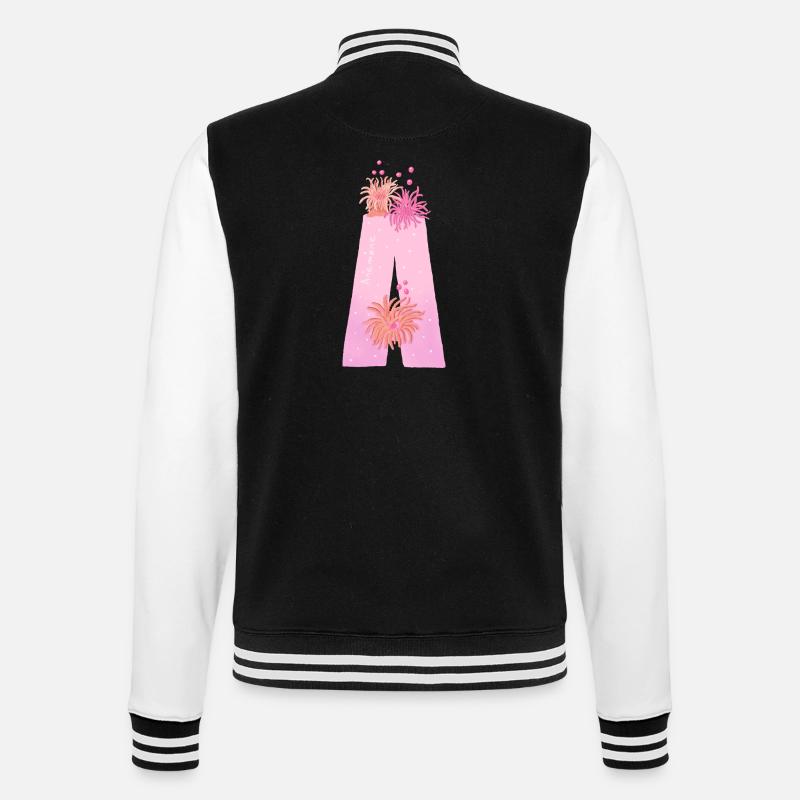 Une anémone de mer lettre - Veste Teddy - noir/blanc