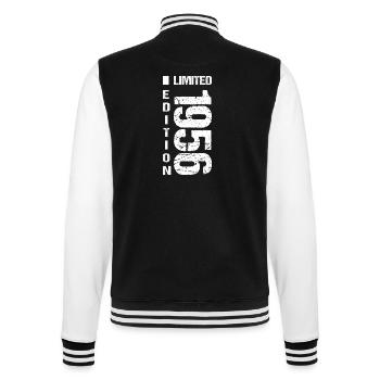 70th Birthday 1956 Vintage - College Sweat Jacket - black/white - Back - Marisol (170cm)