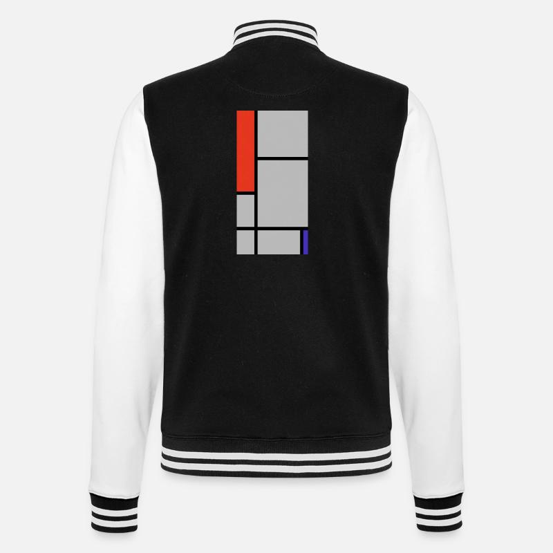 Blocs géométriques abstraits - Veste Teddy - noir/blanc