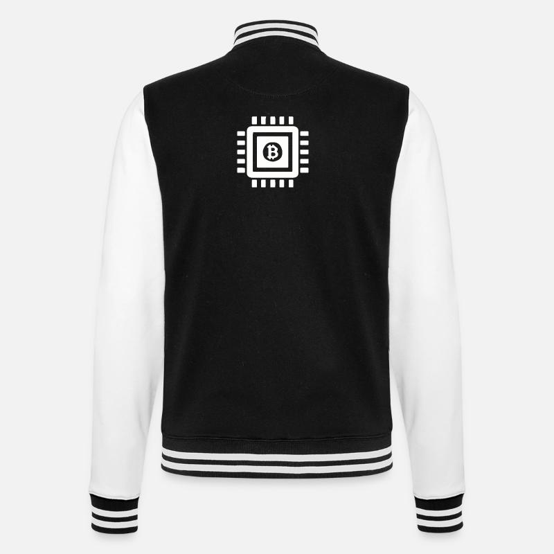 Bitcoin processor - College Sweat Jacket - black/white