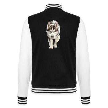Sibirischer Husky - College-Sweatjacke - Schwarz/Weiß - Hinten - Marisol (170cm)