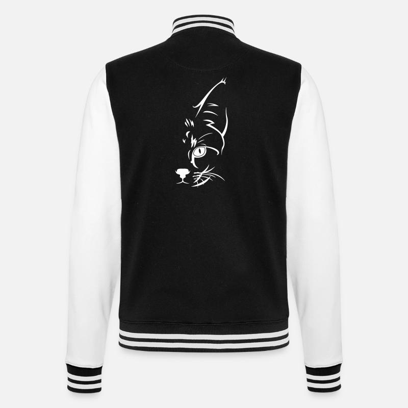 Katze Katzen Geschenk Katzenfreunde Katzengesicht - College-Sweatjacke - Schwarz/Weiß