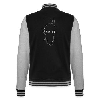 Corsica Island France Map - College-Sweatjacke - Schwarz/Grau meliert - Hinten - Marisol (170cm)