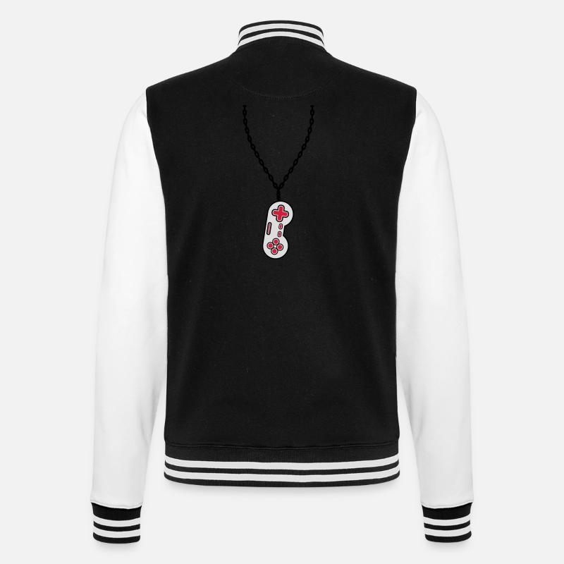 Halskette Schmuck alter Controller - College-Sweatjacke - Schwarz/Weiß