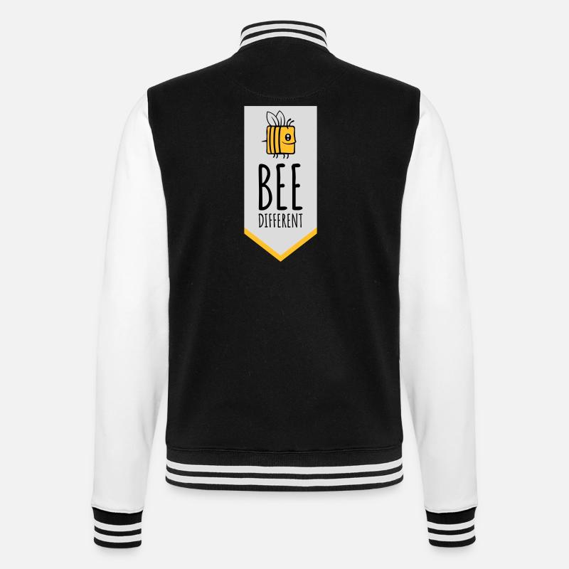 bee different saying quote - College Sweat Jacket - black/white