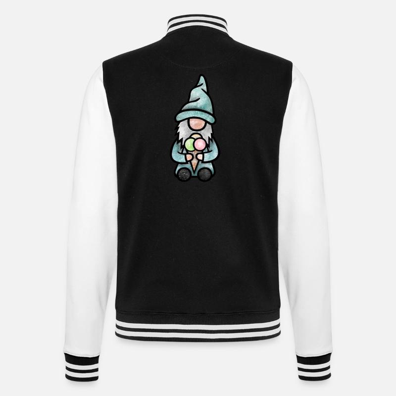 Wichtel mit Eis - College-Sweatjacke - Schwarz/Weiß