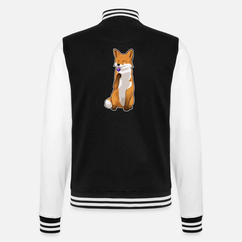 Fox lollipops - College Sweat Jacket - black/white