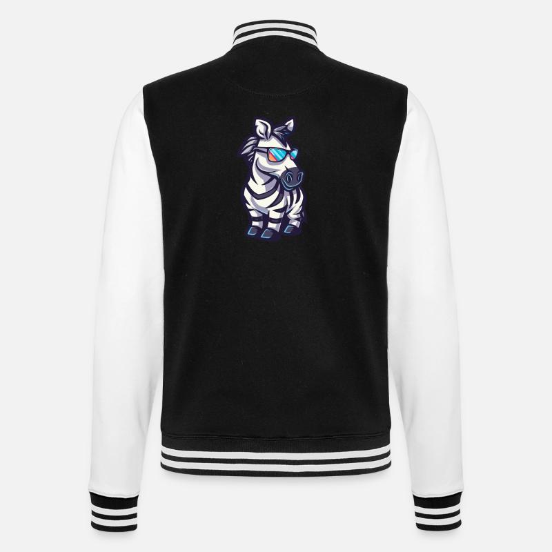 Zebra Cool Comic - College-Sweatjacke - Schwarz/Weiß