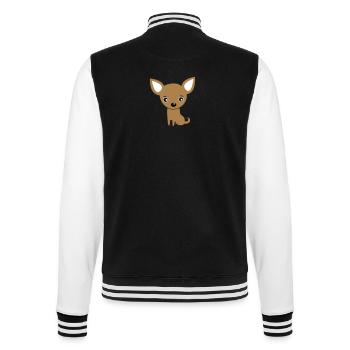 Lustiger niedlicher Baby Chihuahua / Hund - College-Sweatjacke - Schwarz/Weiß - Hinten - Marisol (170cm)