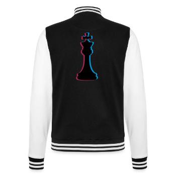 3D Effekt Schach - College-Sweatjacke - Schwarz/Weiß - Hinten - Marisol (170cm)