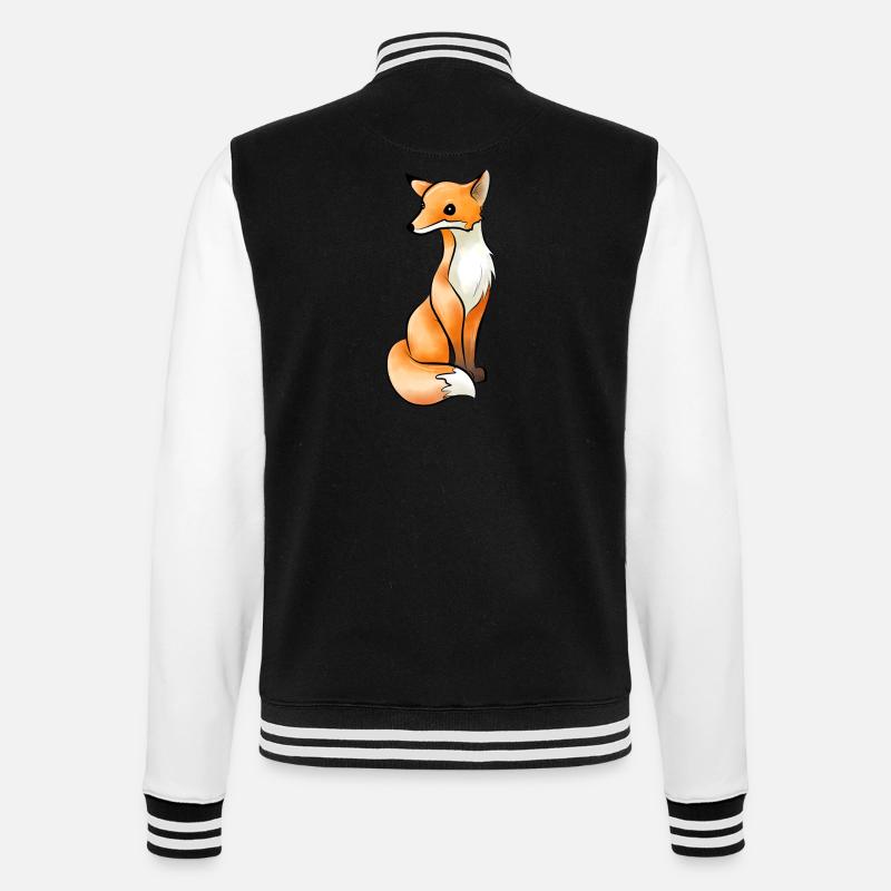 Fuchs - College-Sweatjacke - Schwarz/Weiß