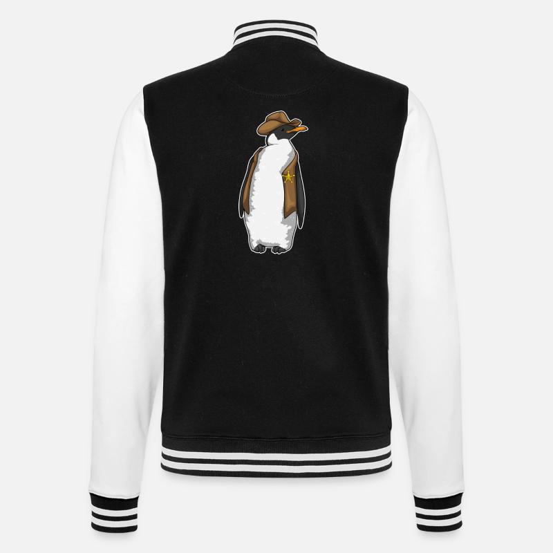 Shérif pingouin - Veste Teddy - noir/blanc