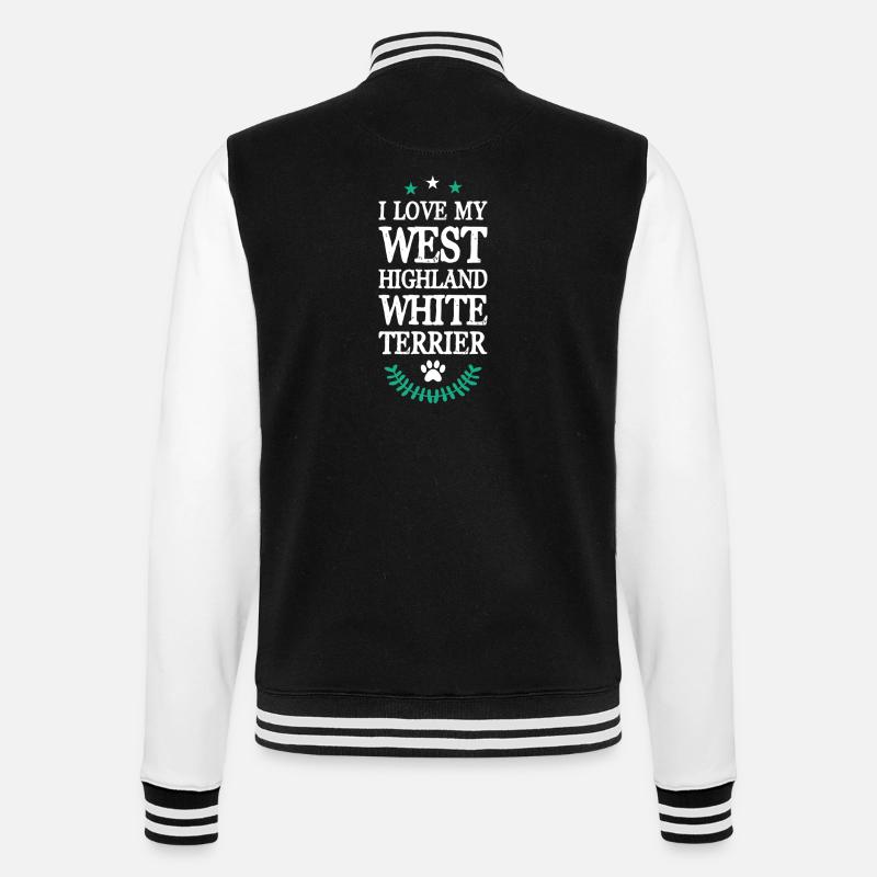 West Highland White Terrier - College Sweat Jacket - black/white