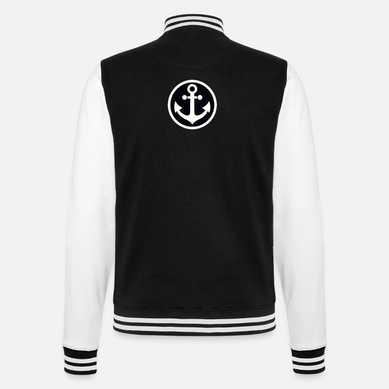 Anchor in a circle - College Sweat Jacket - black/white