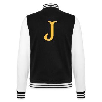 J - College-Sweatjacke - Schwarz/Weiß - Hinten - Marisol (170cm)