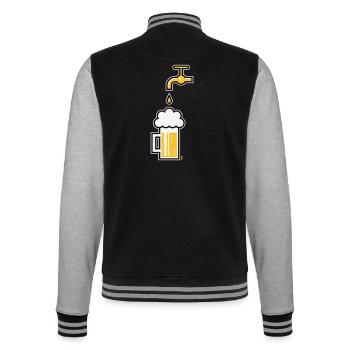 Robinet de chope à bière (Chope à bière Chope à bière / 3C) - Veste Teddy - noir/gris chiné - Dos - Marisol (170cm)