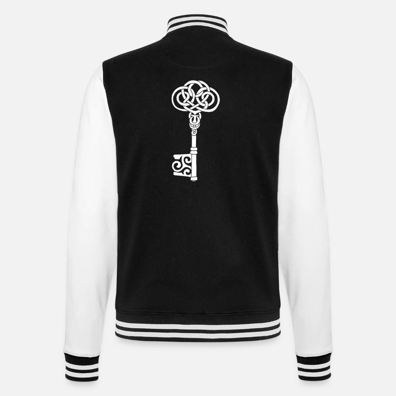 Clé celtique blanche - Veste Teddy - noir/blanc