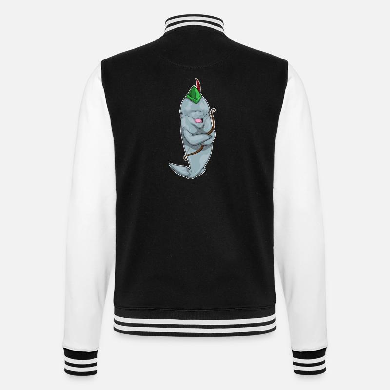 Delfin Bogenschütze Bogen - College-Sweatjacke - Schwarz/Weiß