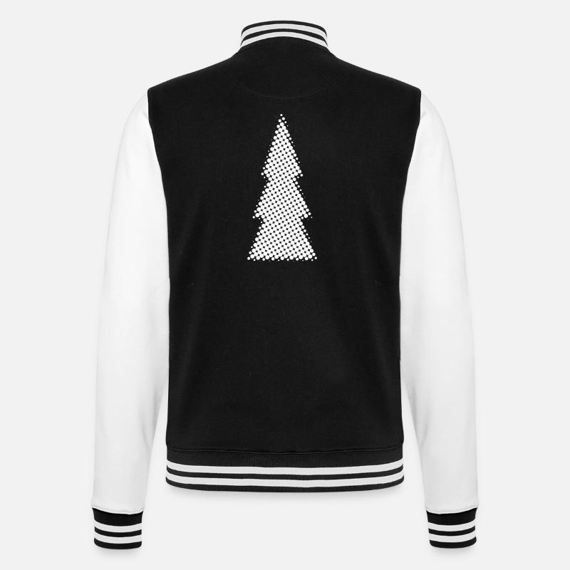 Weihnachtsbaum Silhouette - College-Sweatjacke - Schwarz/Weiß