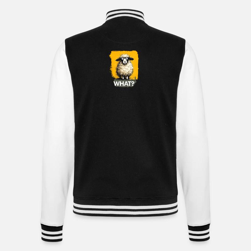 Quoi ? Moutons avec point d’interrogation - Veste Teddy - noir/blanc