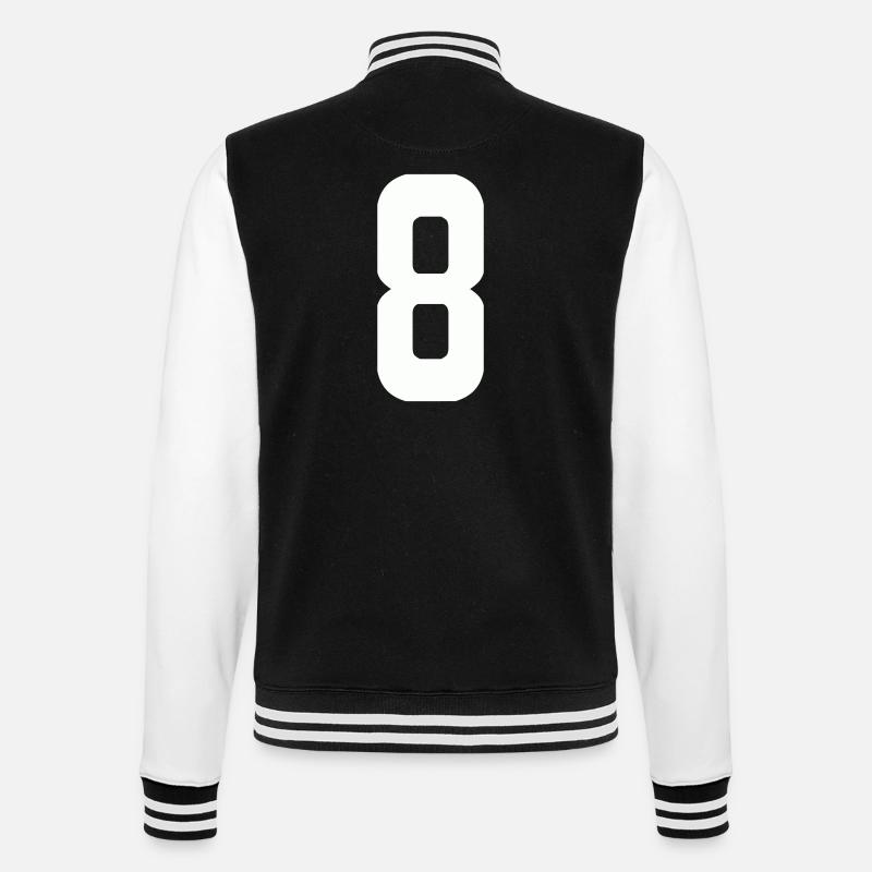 8 - College-Sweatjacke - Schwarz/Weiß