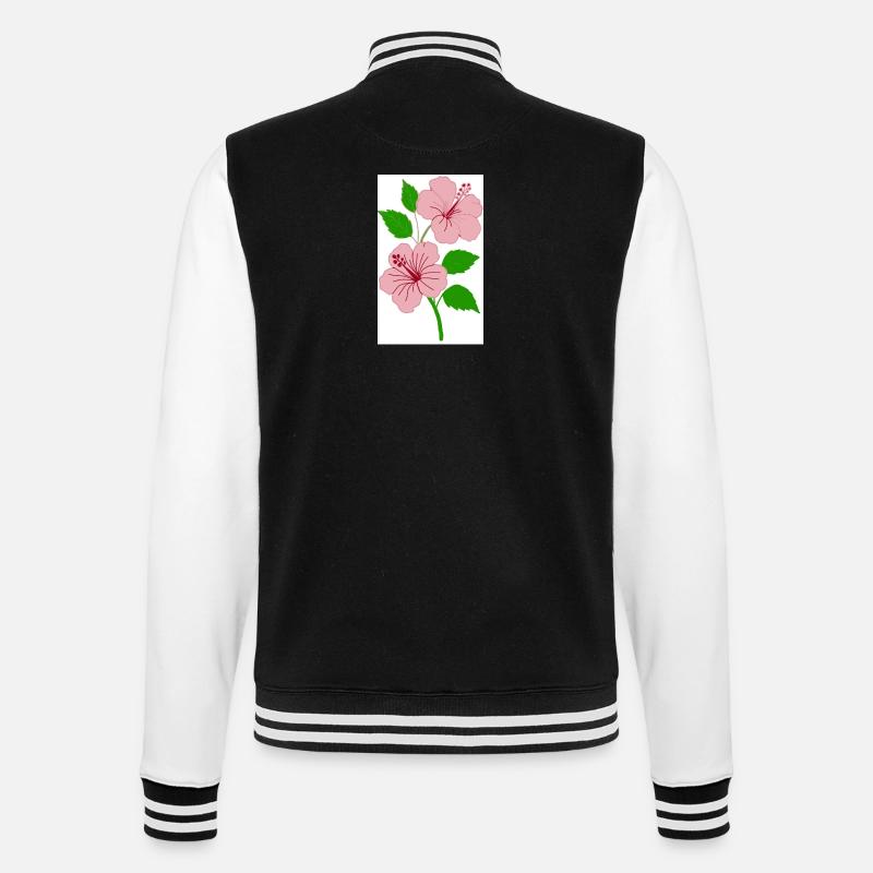 Hibiskus - College-Sweatjacke - Schwarz/Weiß