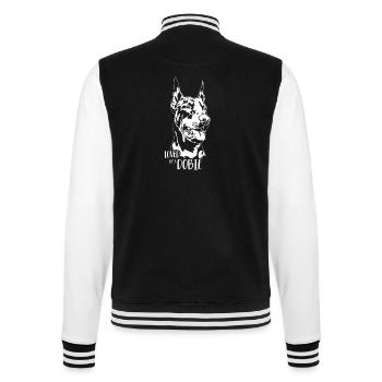 Aimé par un chien Dobie disant Doberman Wilsigns - Veste Teddy - noir/blanc - Dos - Marisol (170cm)