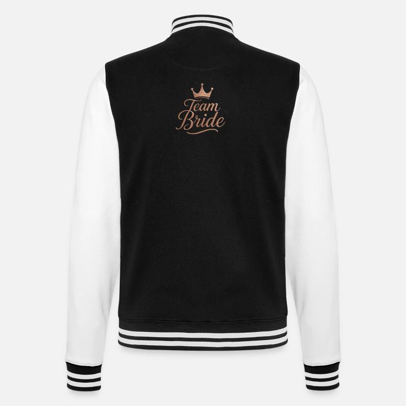 Team Bride Krone Rose Gold - College-Sweatjacke - Schwarz/Weiß