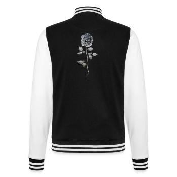 rose of death pencil drawing - College-Sweatjacke - Schwarz/Weiß - Hinten - Marisol (170cm)