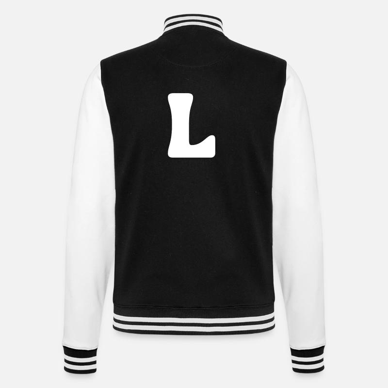 L - College-Sweatjacke - Schwarz/Weiß