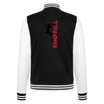 Handballerin - Handball seitlich - College-Sweatjacke - Schwarz/Weiß - Hinten - Marisol (170cm)