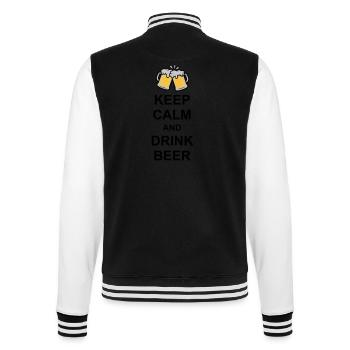 Keep Calm Drink Beer - College-Sweatjacke - Schwarz/Weiß - Hinten - Marisol (170cm)