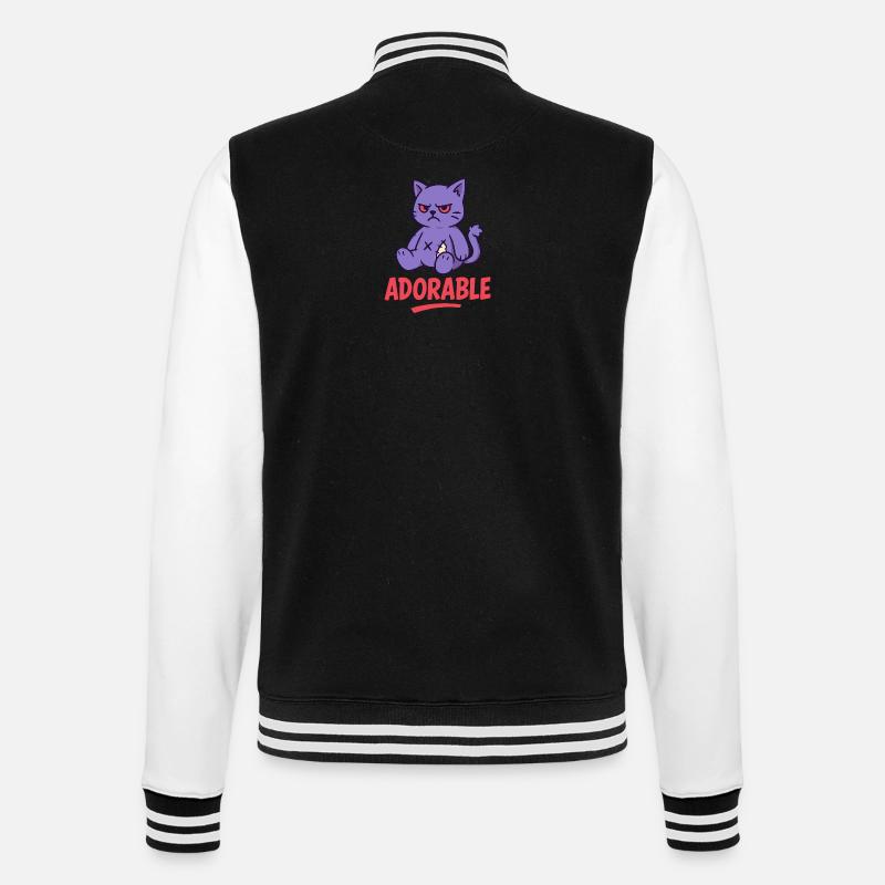 Grumpy Kitty - College Sweat Jacket - black/white