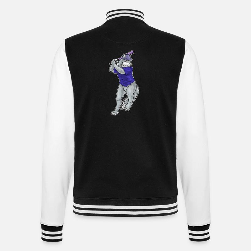 Wolf Baseball Baseballschläger - College-Sweatjacke - Schwarz/Weiß