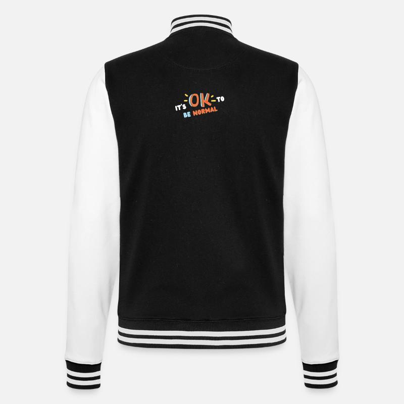 It's ok to be normal (blanc) - Veste Teddy - noir/blanc