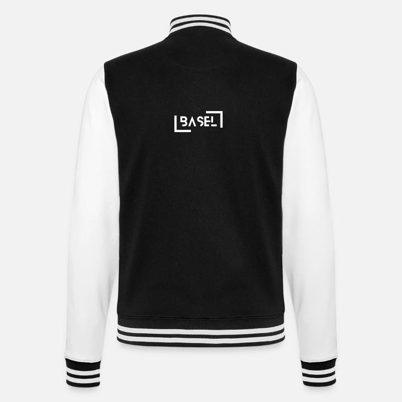 Basel - College-Sweatjacke - Schwarz/Weiß